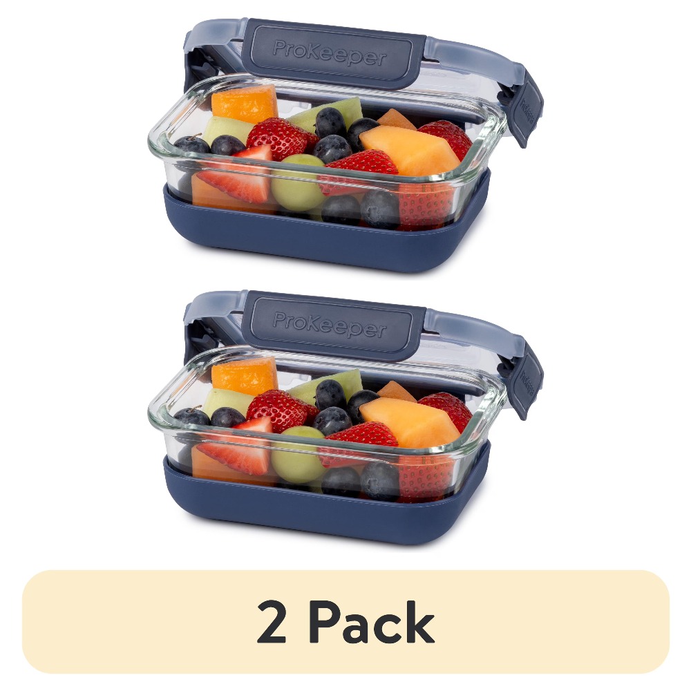 Food Storage Silicone - عبوة من قطعتين: حاويات زجاجية لتخزين