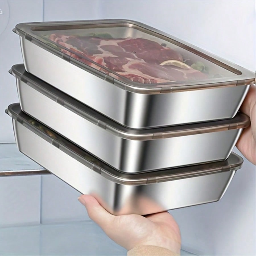 Food Storage Stackable Containers - 6 قطع (3 صناديق + 3