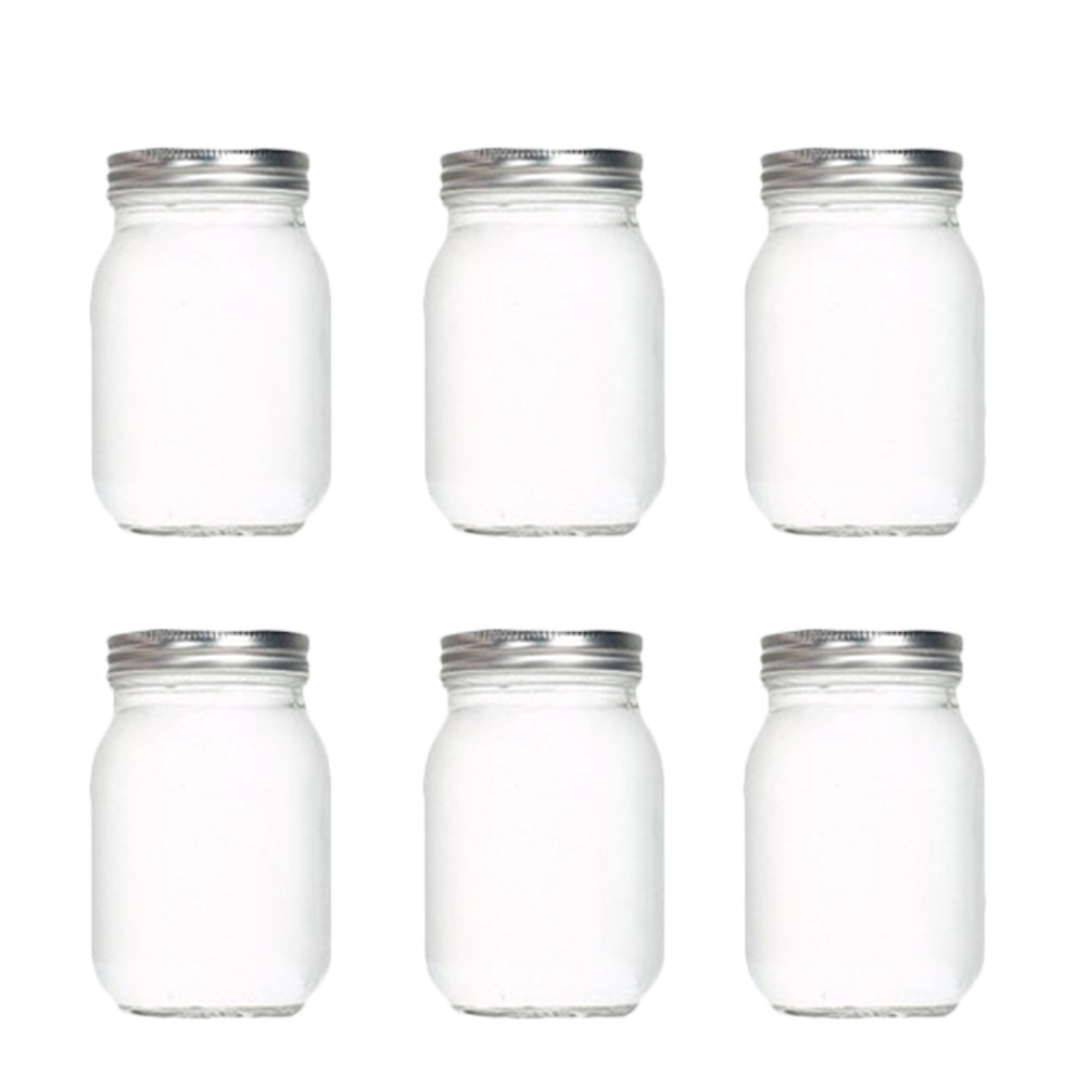 Food Storage Jars Airtight - 6 قطع من الأوعية الزجاجية الشفافة
