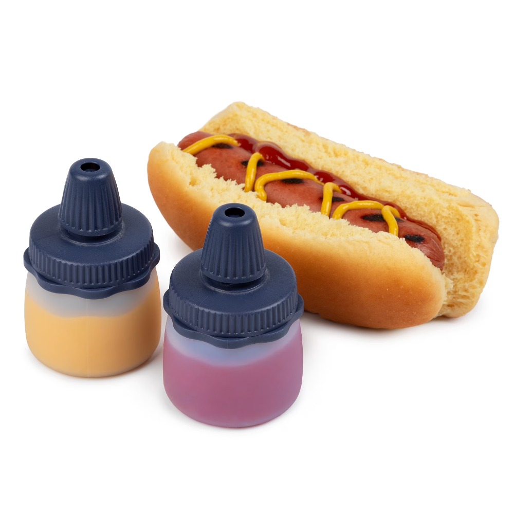 Condiment Squeeze Bottle - زجاجات سيليكون قابلة للضغط زرقاء اللون،