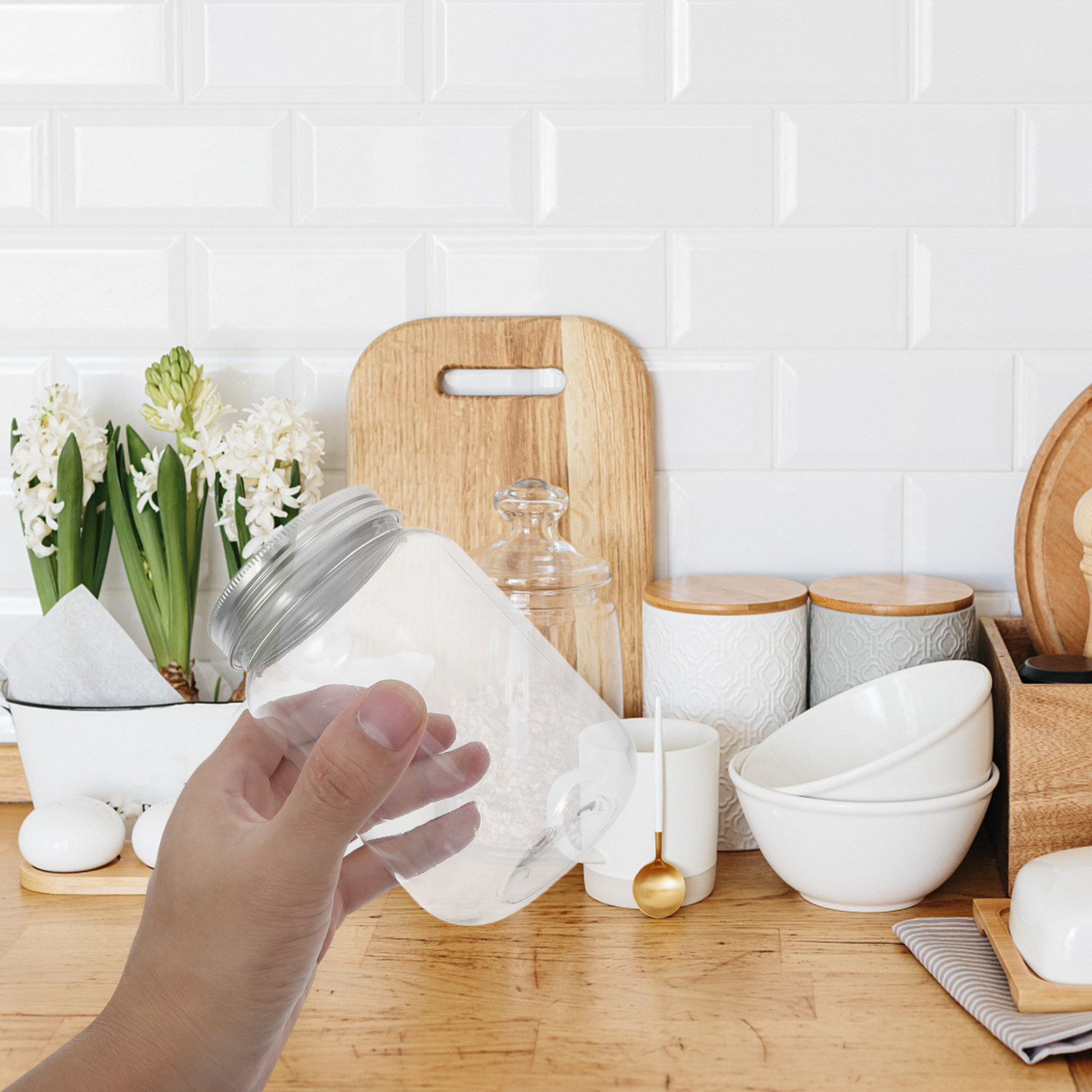 4 قطع من الأوعية البلاستيكية ا - مراجعة Food Storage Jars Airtight وسعره