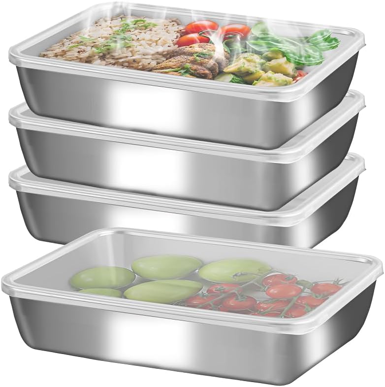 علب غداء من الفولاذ المقاوم لل - مراجعة Food Storage Stackable Containers وسعره