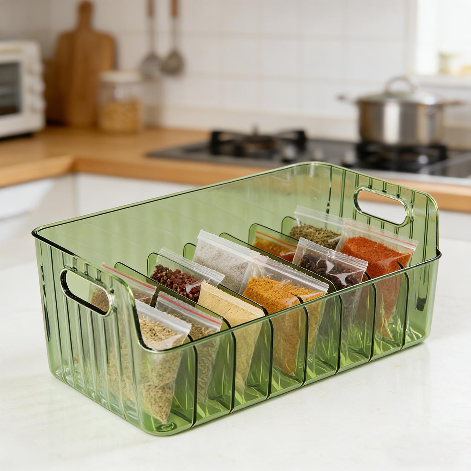 رف توابل شفاف مقسم، صندوق تخزي - مراجعة Food Storage In Cabinets وسعره
