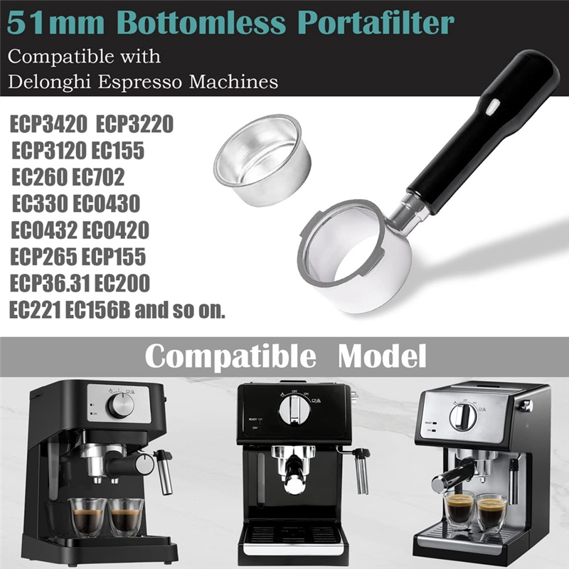 ABYN-51Mm فلتر القهوة بدون قاع - مراجعة Delonghi Espresso Ecp3420 وسعره