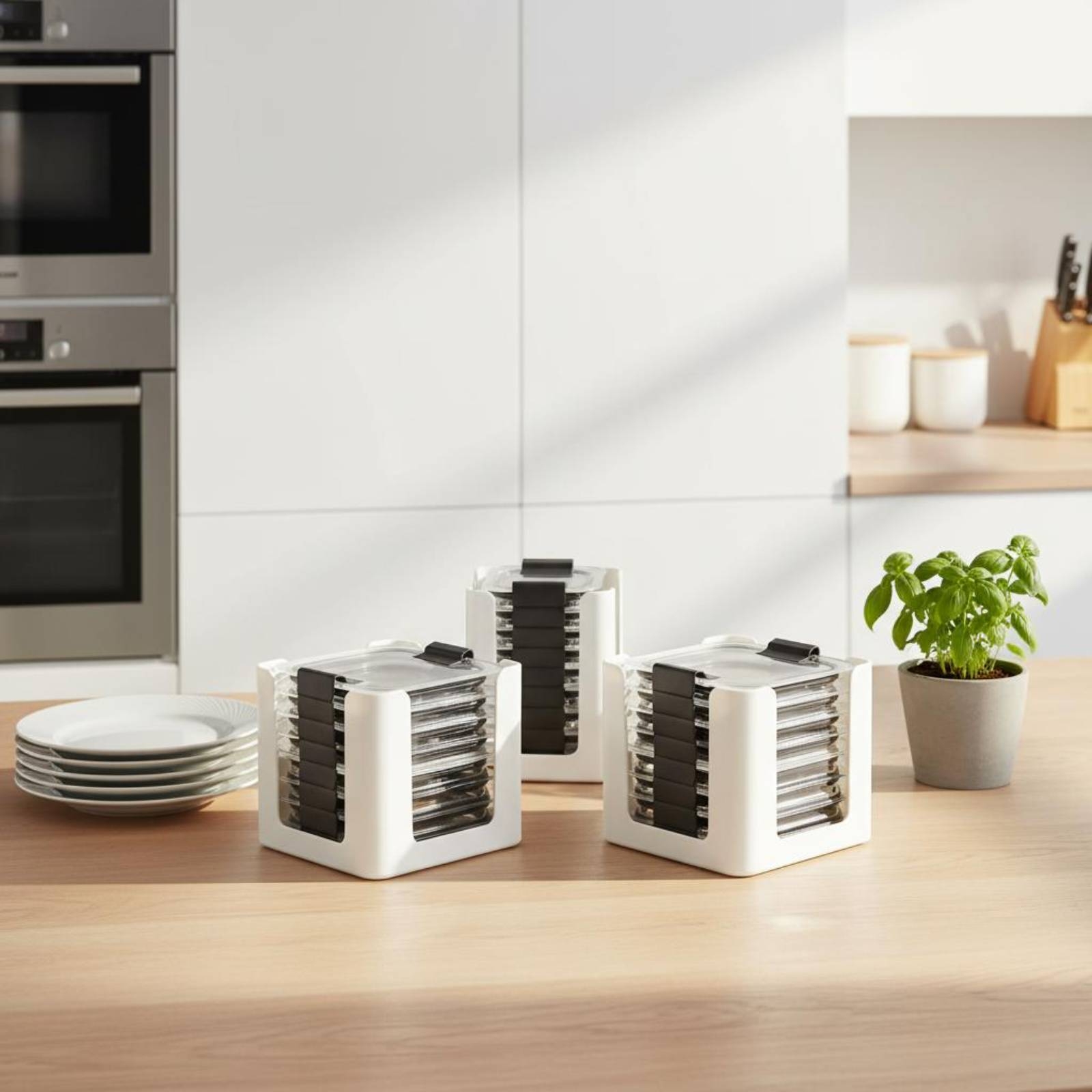 رف تخزين للأغطية مكون من 3 قطع - مراجعة Food Storage Plastic Containers With Lids وسعره